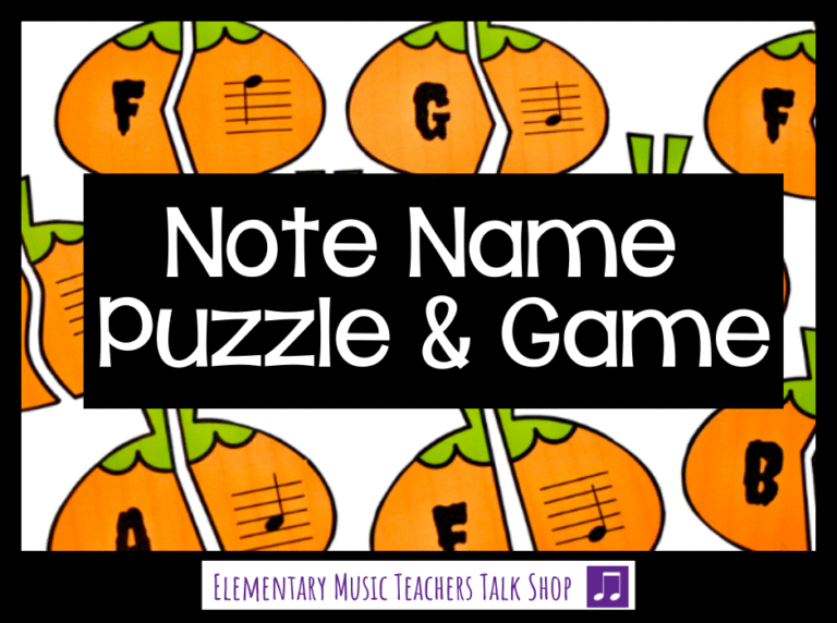 Halloween Note Name Game for Elementary Music